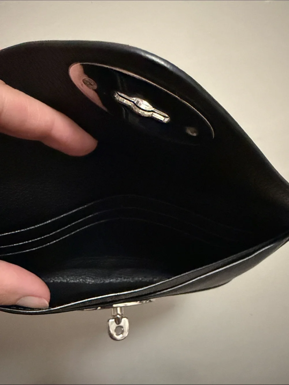 MULBERRY BLACK LEATHER ENVELOPE WALLET